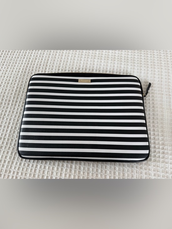 kate spade Other - kate spade Black and White Striped Tablet Sleeve with Gold Nameplate